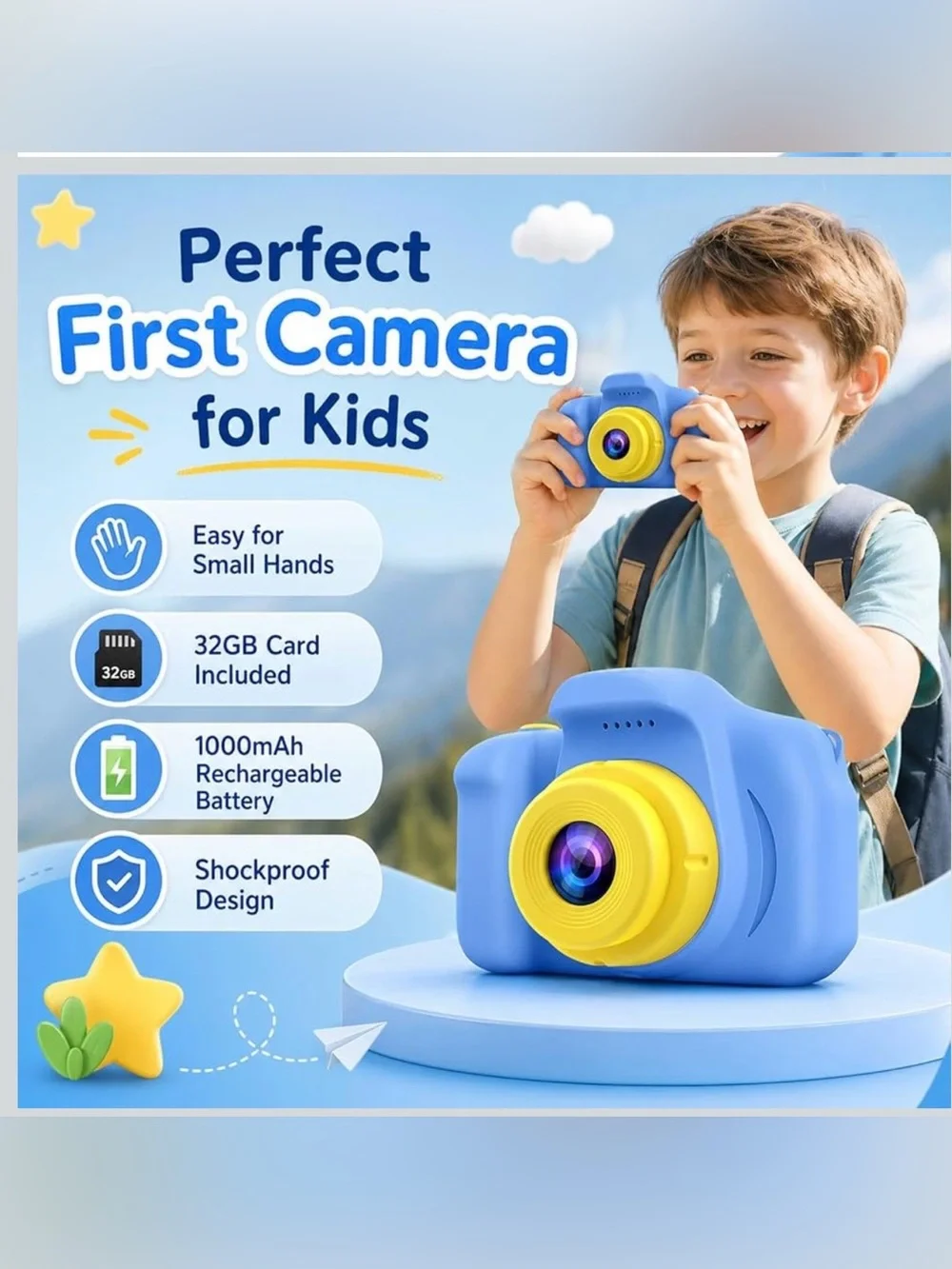Kids Digital Camera with 32GB SD card